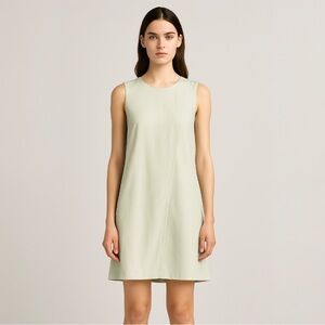 NWT Theyskens Theory Ash White Pale Sage Silk Shift Dress Size 8